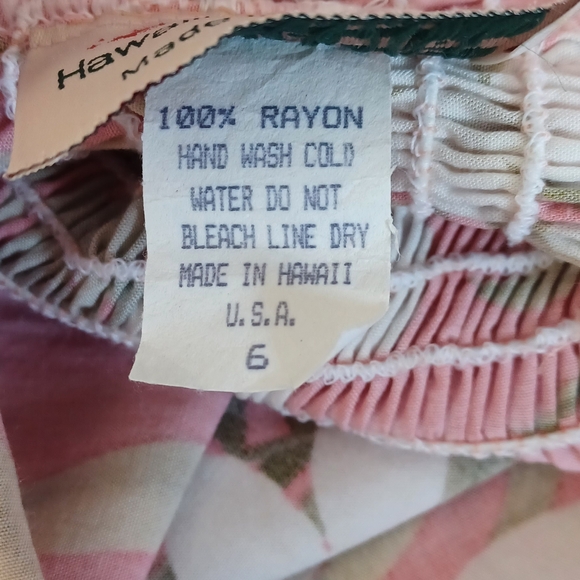 GIRLS SIZE 6 ROYAL HAWAIIAN CREATIONS SMOCKED/TIE SHOULDER TUBE DRESS 100% RAYON - Picture 3 of 3